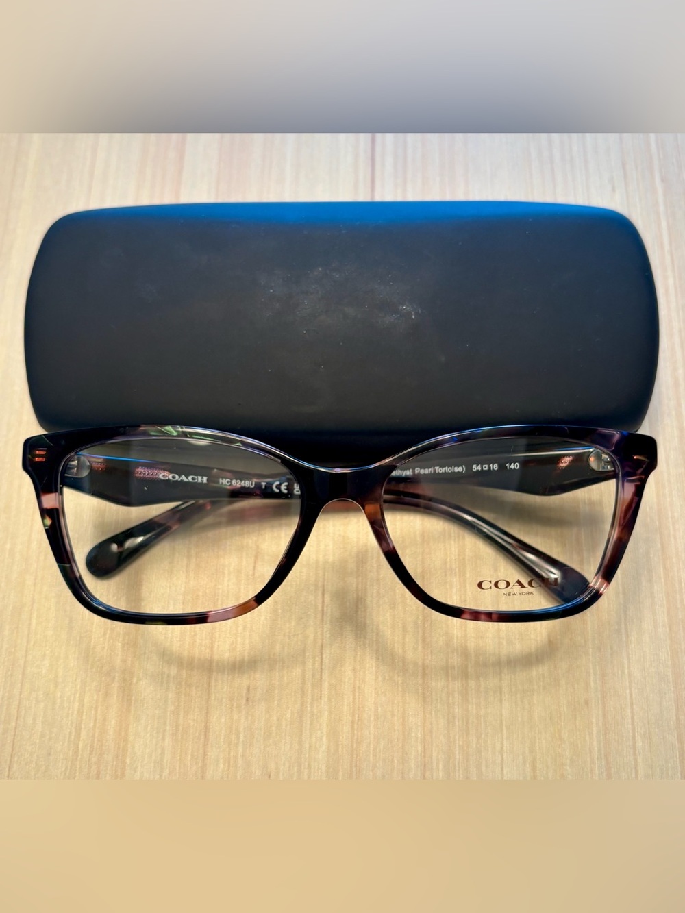 Coach HC 6248U Amethyst Pearl Tortoise Eyeglass Frames 54-16-140
